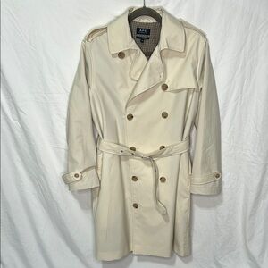 A.P.C. Men's Elegant Off-White Trench Coat